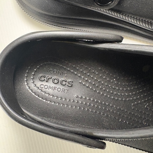 Crocs Classic Crush Clog Black Men 6 Women\'s 8 Slip On Platform Sandals 207521 main image 4